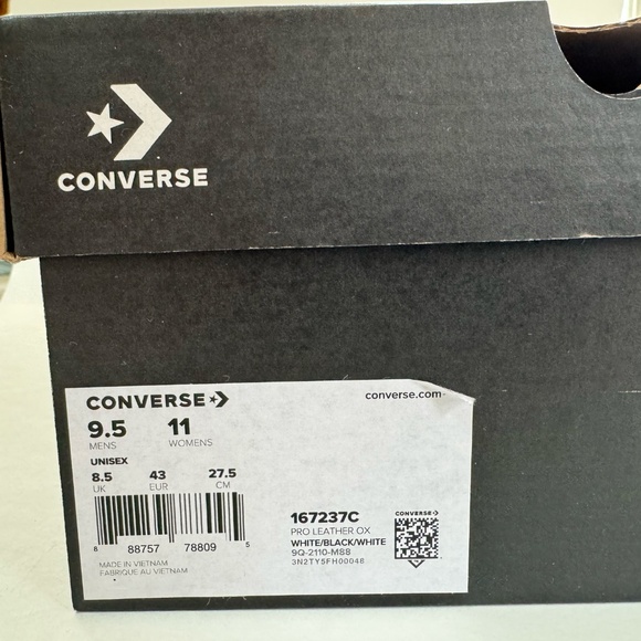 Converse Men's 9.5M Pro Leather Low-Top Skateboard Shoes White - Picture 6 of 6